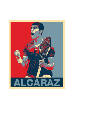 Carlos Alcaraz model negru pe tricou