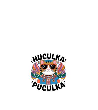 Huculka Puculka pisică 3 model alb pe tricou