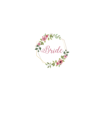 BRIDE pink floral model alb pe tricou