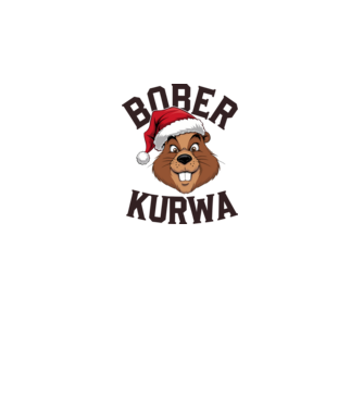 Bober kurwa xmas model alb pe tricou