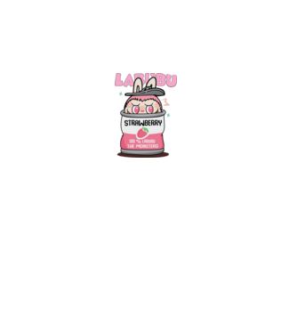 Strawberry Labubu model alb pe tricou