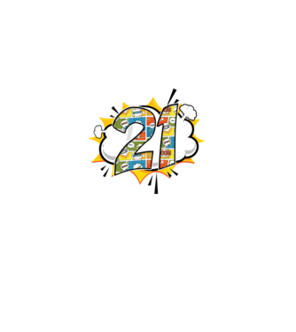 Birthday Comic Number 21 model albastru deschis pe tricou