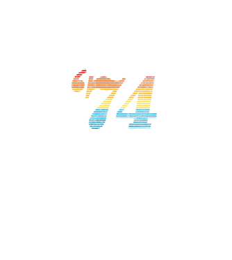 Retro Birthday 1974 model alb pe tricou