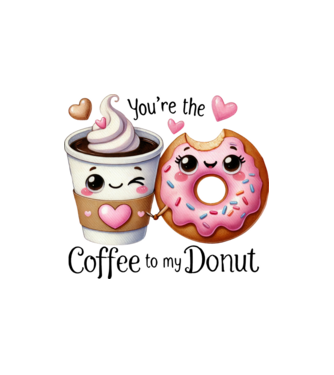 Coffee to my Donut model nisipiu pe tricou