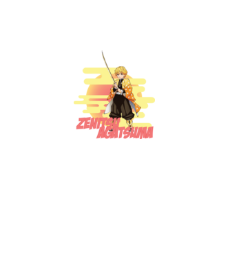 Demon Slayer  Zenitsu model alb pe tricou