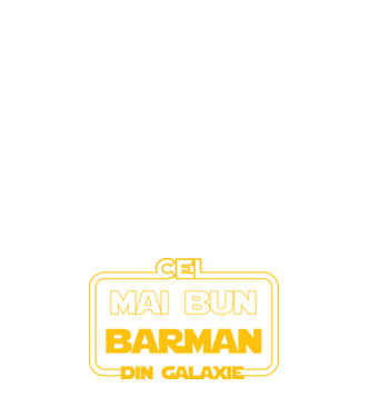 Cel mai bun barman din galaxie model albastru închis pe tricou