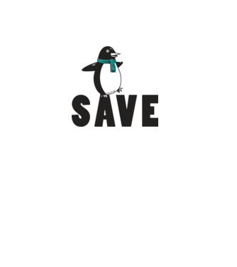Save penguin model alb pe tricou