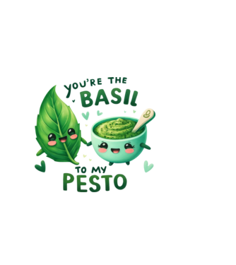 Basil to my Pesto model alb pe tricou