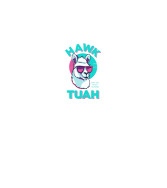 Hawk tuah llama retro sunglasses model albastru închis pe tricou