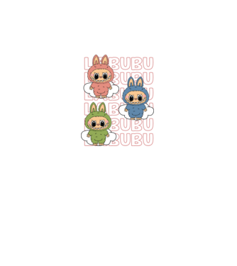LABUBU model alb pe tricou