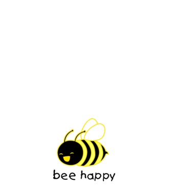 bee happy model alb pe tricou