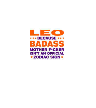 Badass zodiac LEO model alb pe tricou