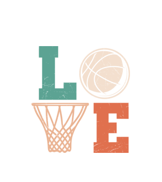 LOVE basketball model alb pe tricou