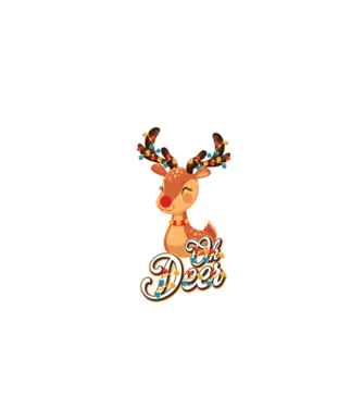 Oh deer model negru pe tricou