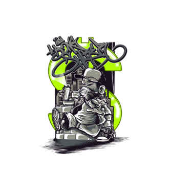 Graffiti model alb pe tricou