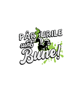 Pârțurile sunt bune model alb pe tricou