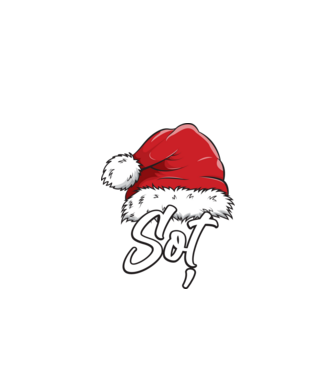 soț Santa Hat model negru pe tricou