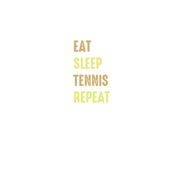 eat sleep tennis repeat model negru pe tricou