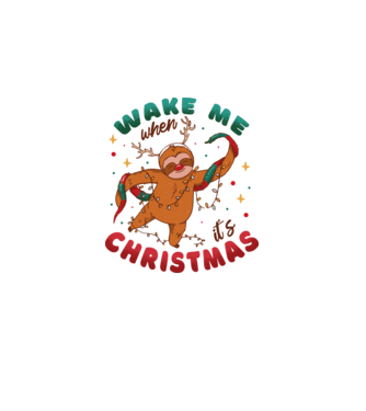 Christmas Sloth model alb pe tricou