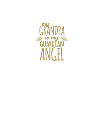 My grandpa is my guardian angel model negru pe tricou