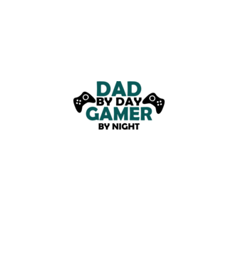 Dad by day gamer by night model alb pe tricou