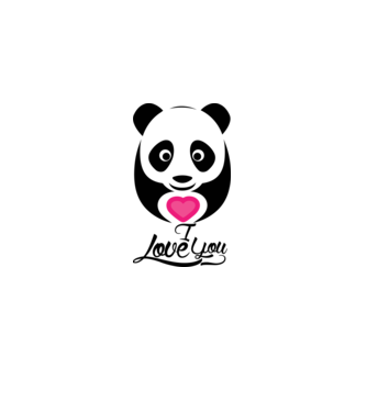 PandaHeart model alb pe tricou