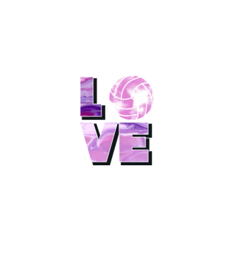 Love volleyball model negru pe tricou