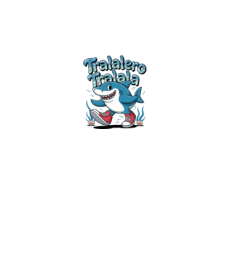 Tralalero Tralala drăguț model negru pe tricou