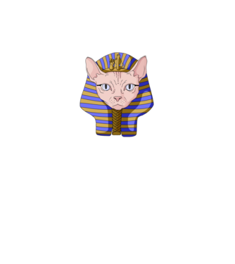 sphynx cat pharaoh model negru pe tricou