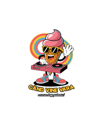 Când vine vara, e ca un drop puternic! model alb pe tricou