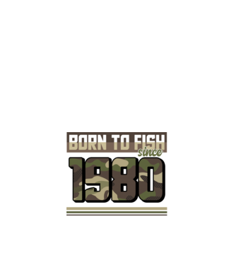Born to fish since 1980 model alb pe tricou