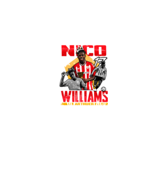 Nico Williams tribute model negru pe tricou