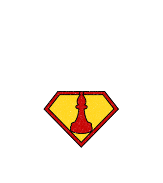 SuperChess alergător de șah model albastru închis pe tricou