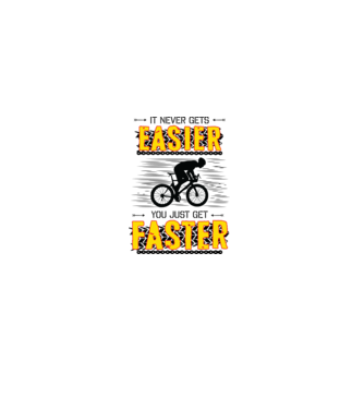 it never gets easier model alb pe tricou