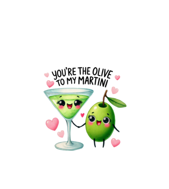 Olive to my Martini model alb pe tricou