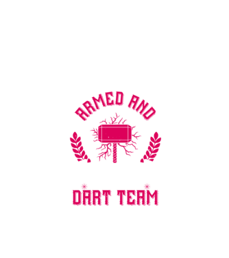 Armed and Hammered dart team model negru pe tricou