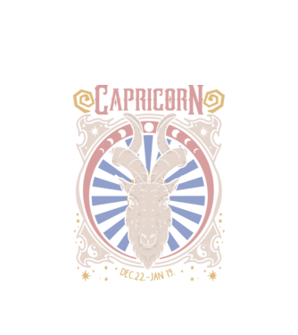 Zodiac Vintage CAPRICORN model alb pe tricou