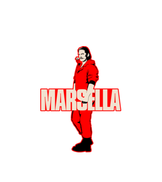 mareille la casa de papel model alb pe tricou