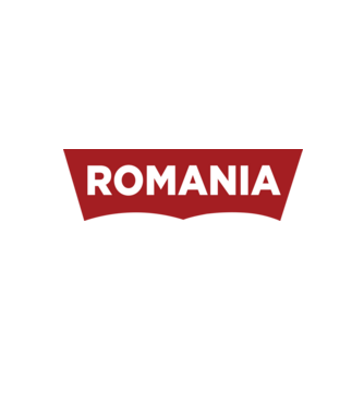 România levis model alb/roșu pe tricou