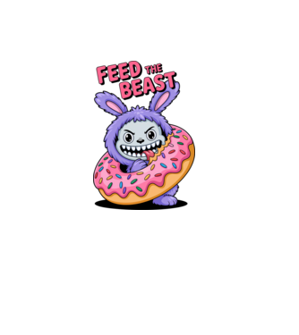 Feed the beast model alb pe tricou