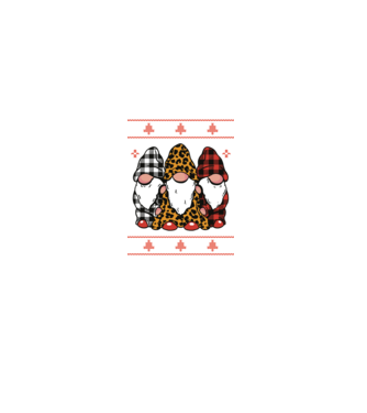 Ugly sweater gnomes model negru pe tricou