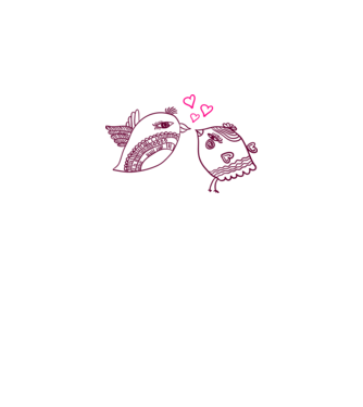 lovebirds model alb pe tricou