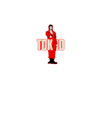 tokyo la casa de papel model negru pe tricou