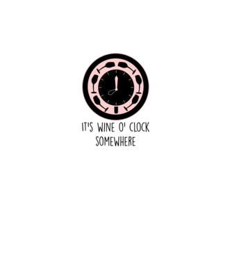 Wine o clock model alb pe tricou