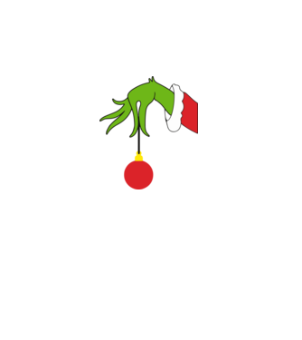 Grinch hand model alb pe tricou