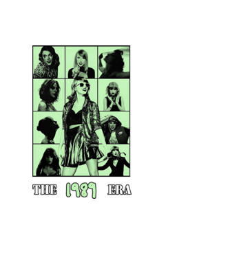 Taylor Swift ERAS green model negru pe tricou