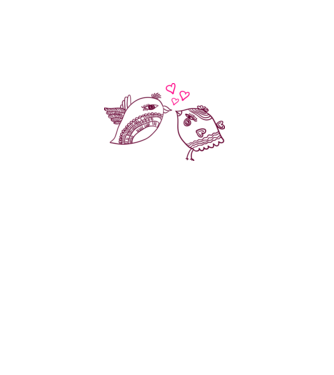 lovebirds model alb pe tricou