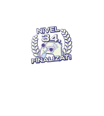 Nivel 34 finalizat! model negru pe tricou