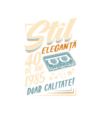 Stil eleganta 1985 model alb pe tricou