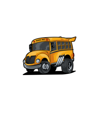 Autobuze model alb pe tricou